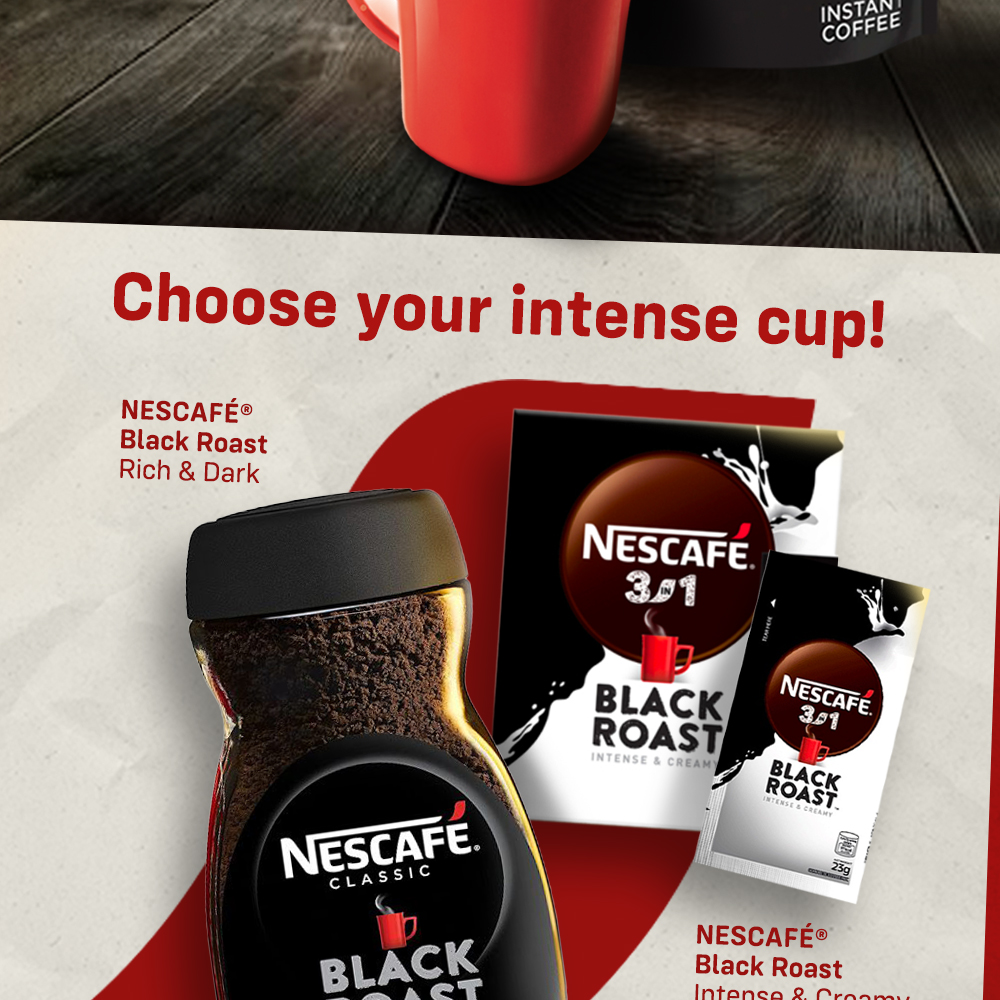 Nescafe Black Roast  Rich, Intense, Dark Aromatic Coffee