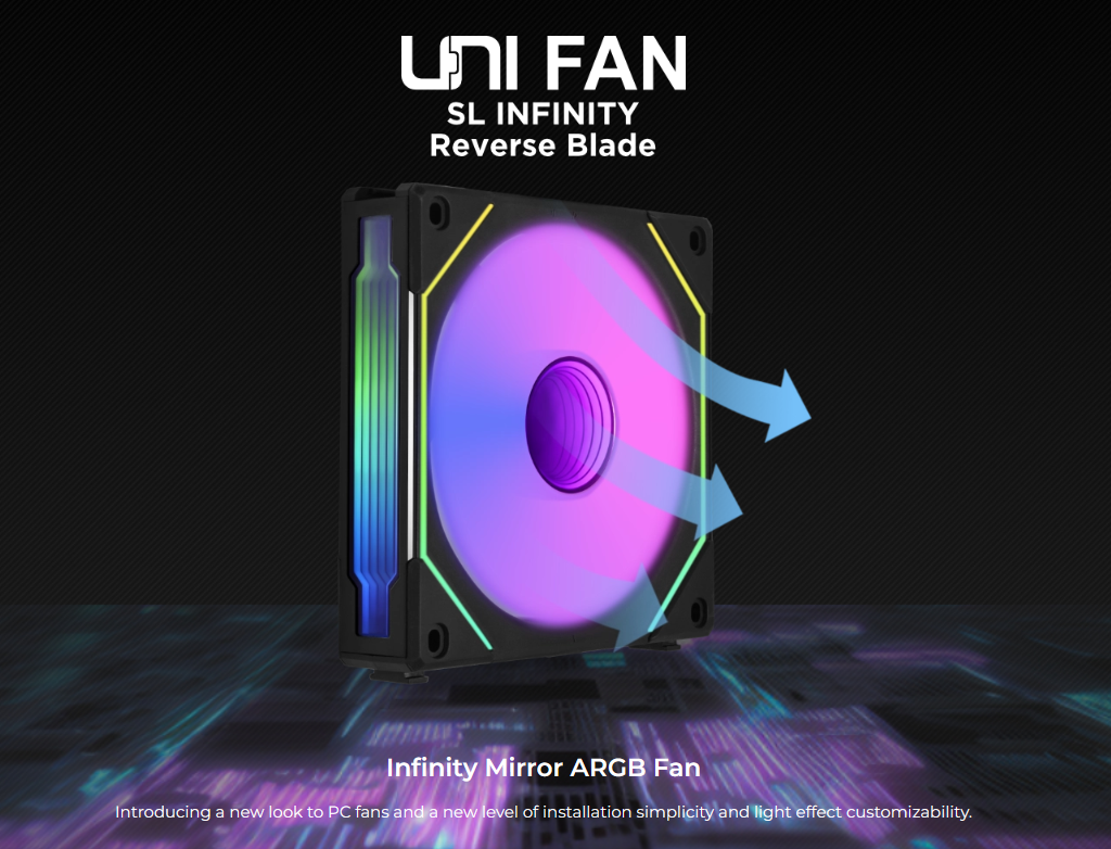 Lian Li Uni Fan SL-Infinity Reverse Blade ARGB 120mm Fluid Dynamic ...