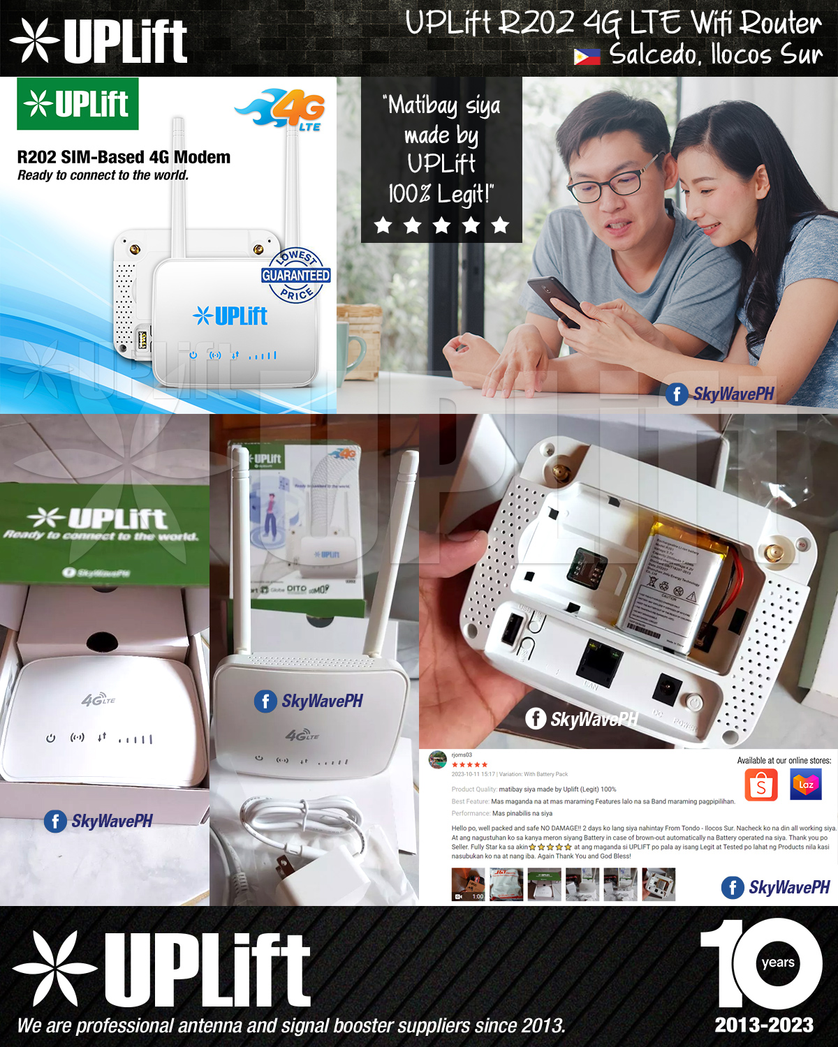 New! UPLift R202 4G CPE Wifi Modem SIM-Based for All Networks with Band ...