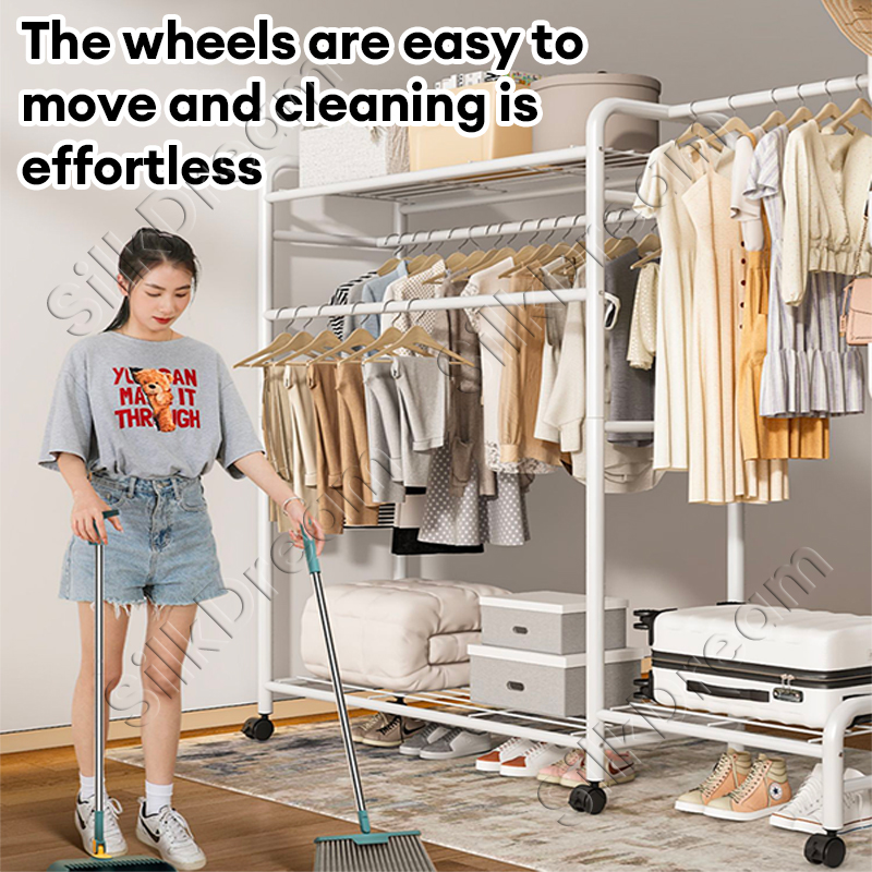 Hanger For Clothes Bedroom Clothes Hanger Double Layer Storage Net ...