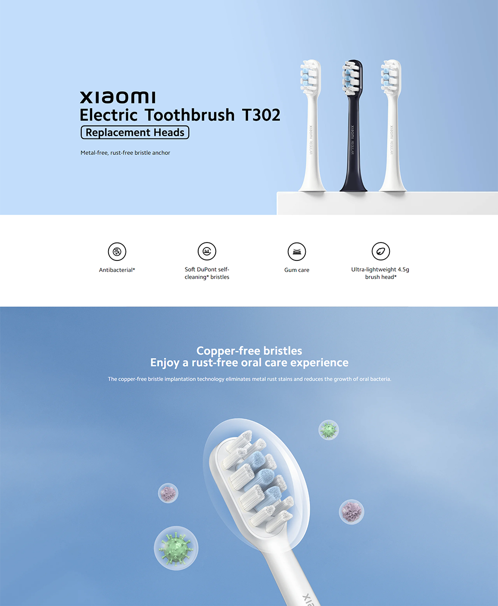 XIAOMI T302 Electric Toothbrush Replacement Heads | Shopee Philippines
