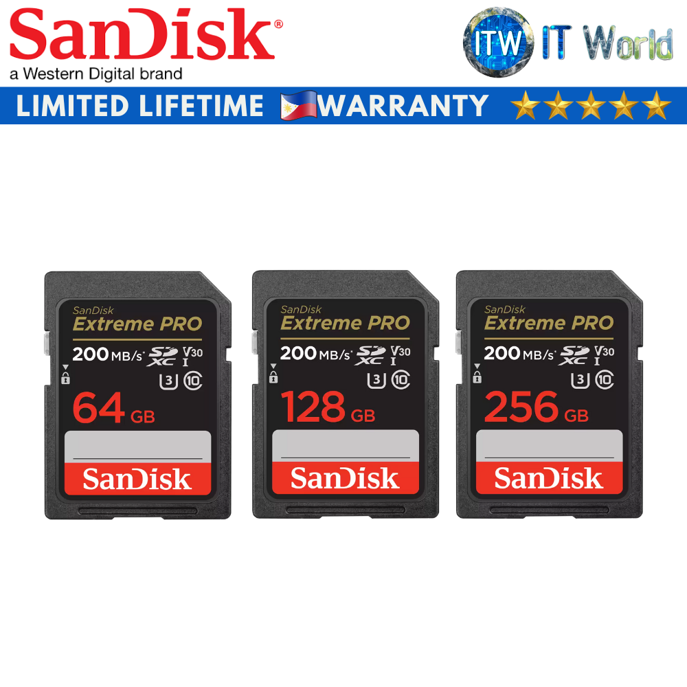 Itw SanDisk Extreme PRO SDHC And SDXC UHSI Memory Card (64GB 128GB