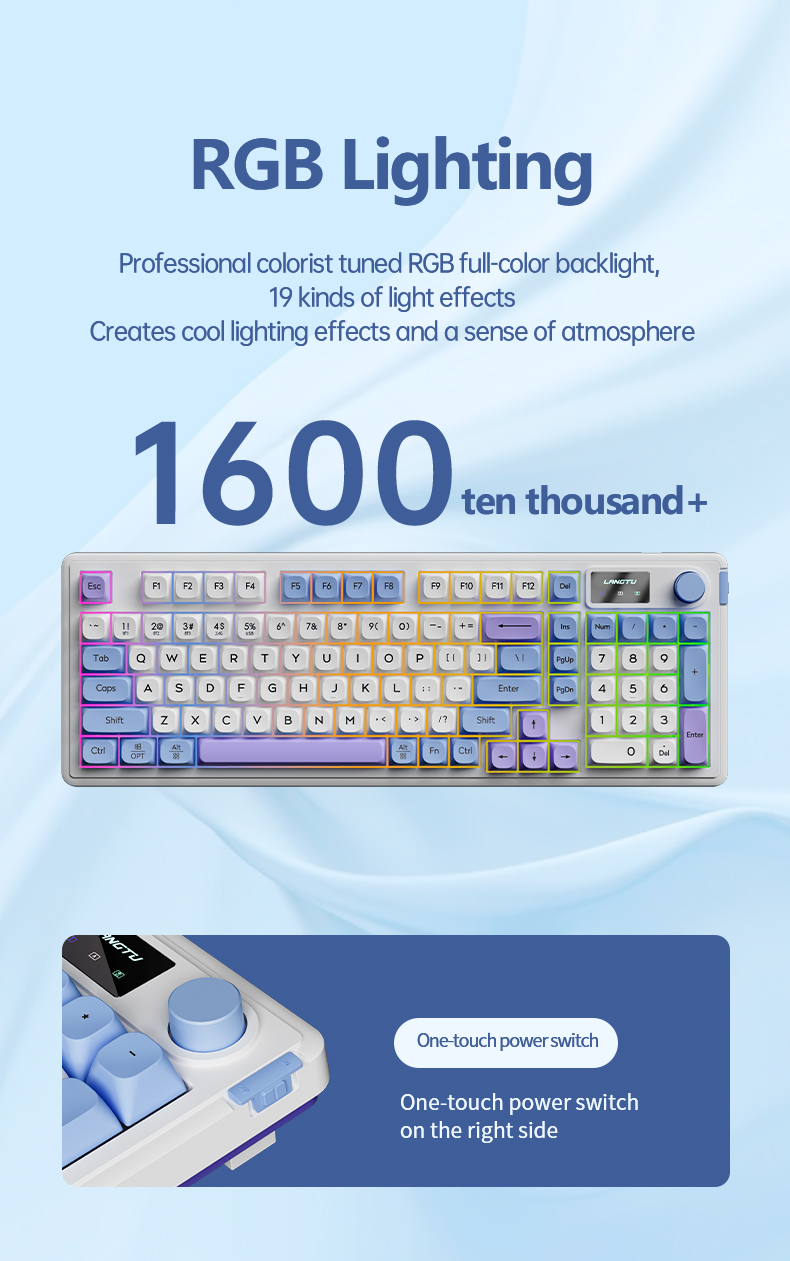 L98 RGB Mute Keyboard Office Bluetooth 2.4G Wireless Keyboard Bluetooth Keyboard Wireless Keyboard | Singapore - View #9