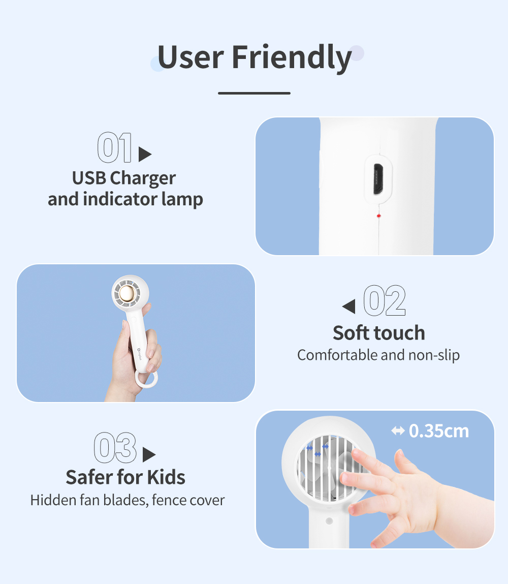 Simplus Handheld Fan Mini Portable Fan Desk Fan Bladeless USB ...