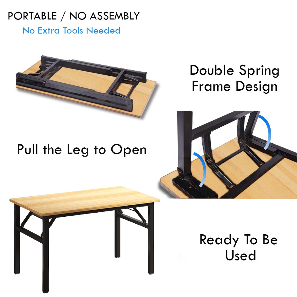 【Quality Upgrade】Fully Assembled Folding Table 1/2 Layer Foldable Table ...