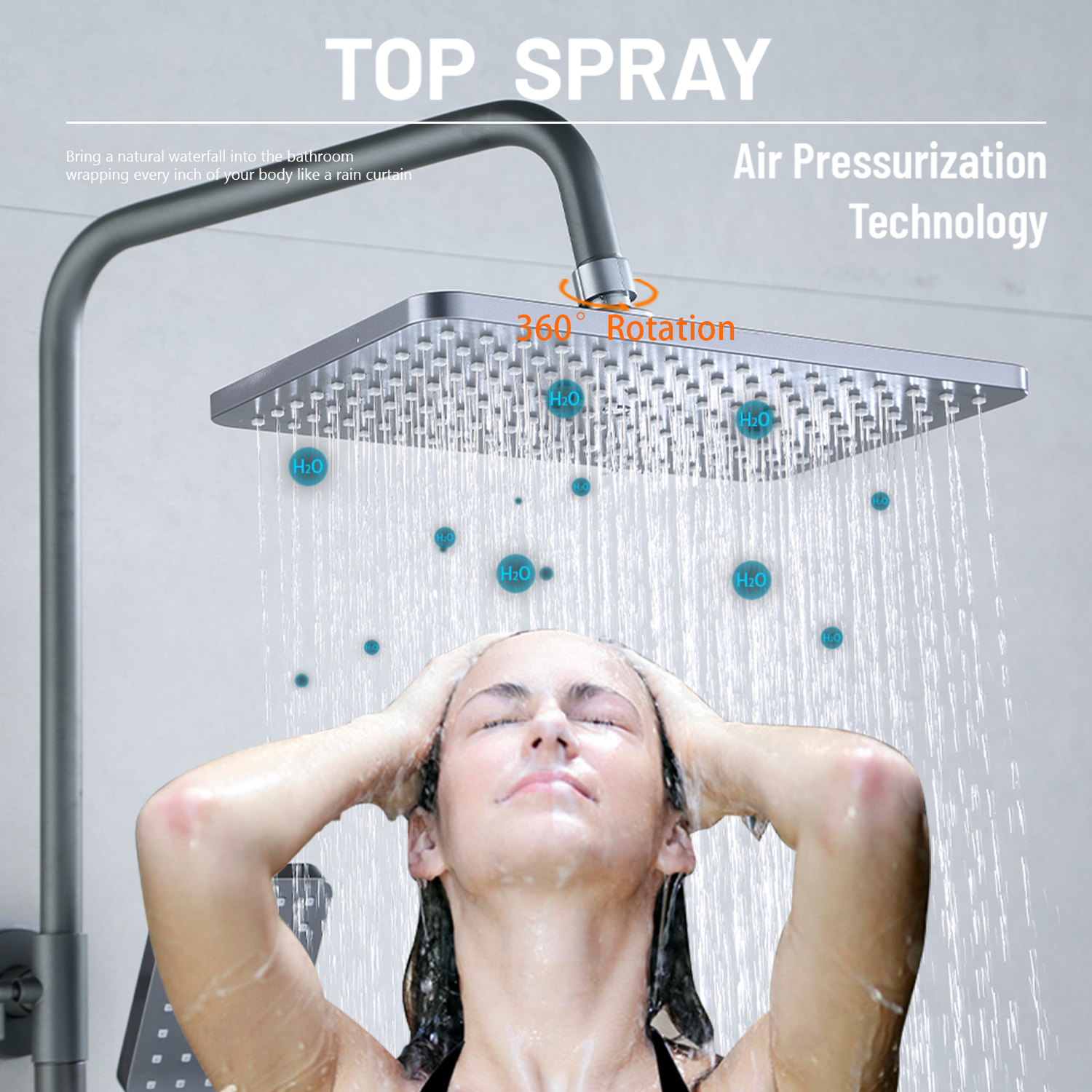 KOYOT Piano Key Design Single Source 4 in 1 Shower Set with Faucet for ...