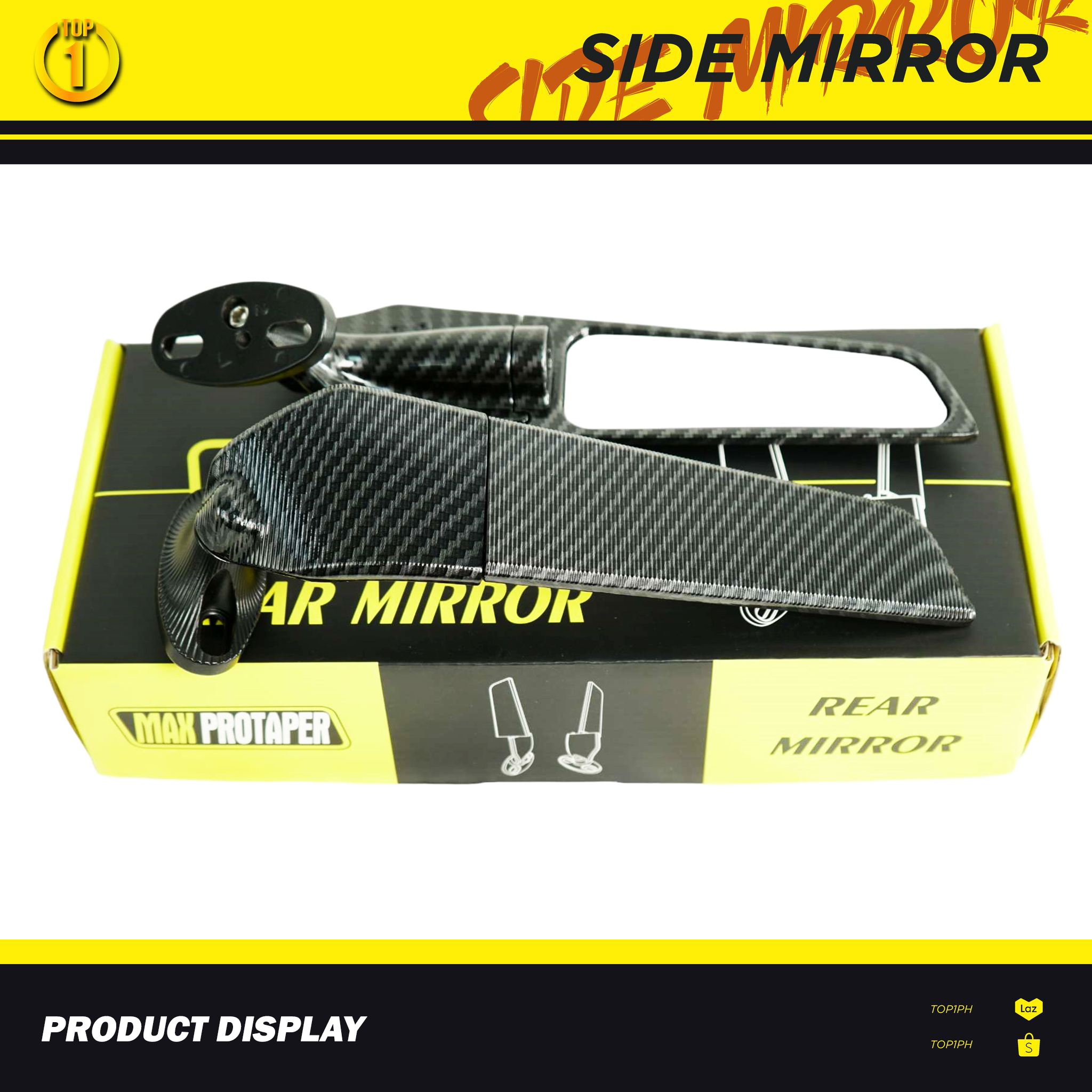 TOP1 PH Latest Upgraded Plus Version Stealth 1 Pair Side Mirror Sports ...