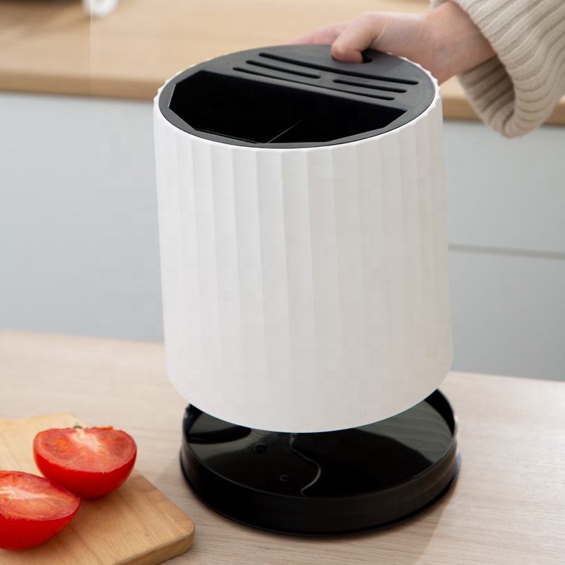 Kitchen Rotating Knives Holder 360 Degree Rotating Chopsticks Cage ...