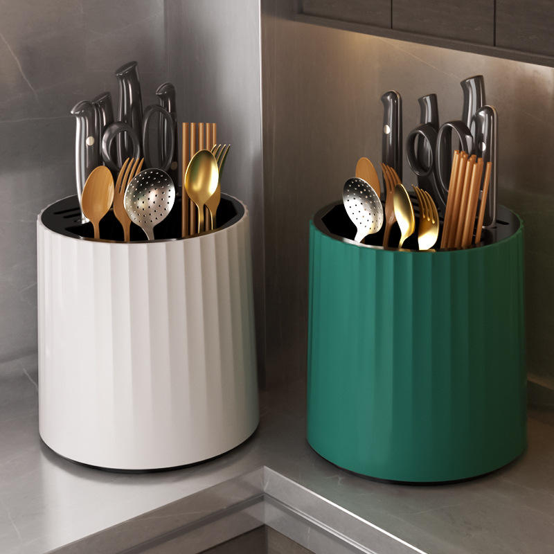 Kitchen Rotating Knives Holder 360 Degree Rotating Chopsticks Cage ...