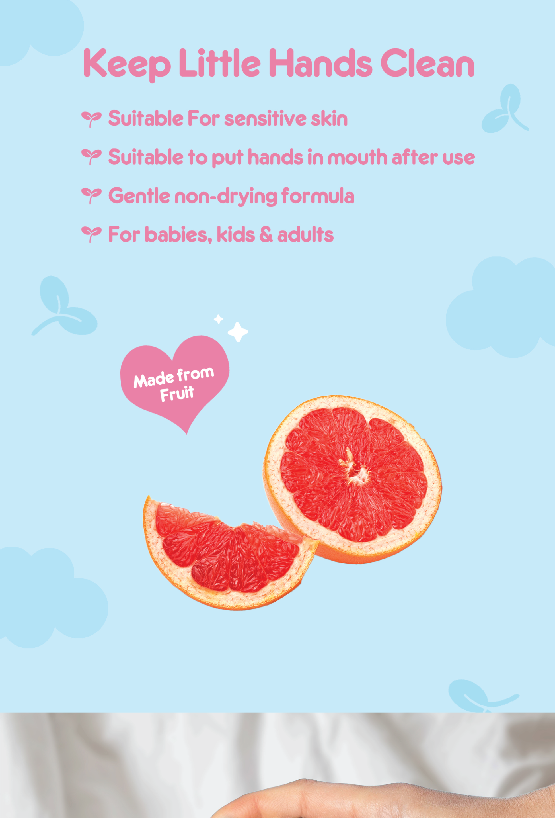 Tiny Buds Natural Baby Hand Sanitizer 60ml (Oh Pomelo! & Tutti Fruiti