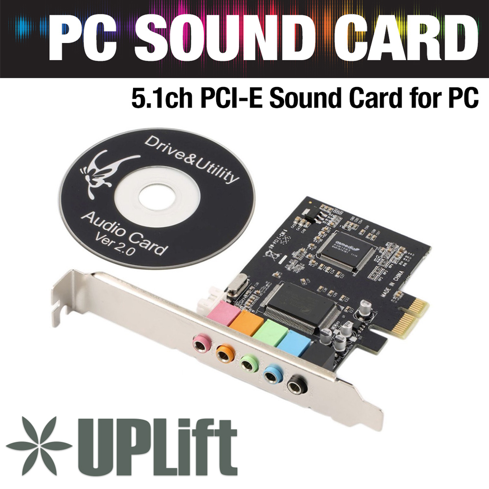 PCIe 5.1 Sound Card For PC - CMI8738 Chip With Low Profile Bracket