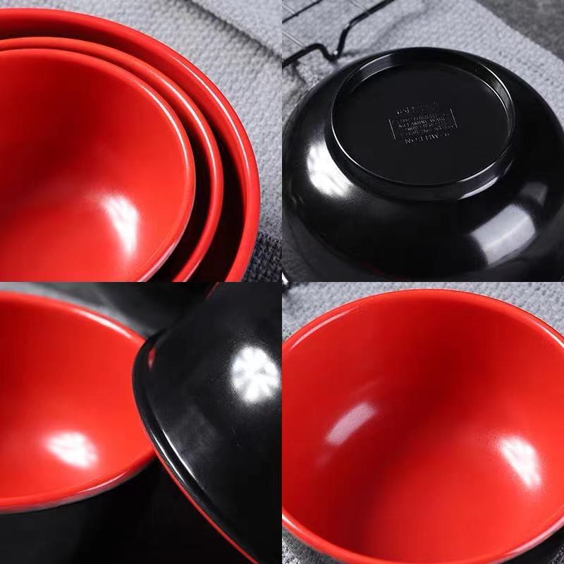 Japanese Kitchen Red Black Melamine Dinnerware Dining Plate Bowlsaucersmelamine Tableware 9794