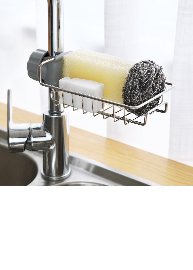 Faucet stainless steel rag storage rack sink organizer | Shopee Philippines
