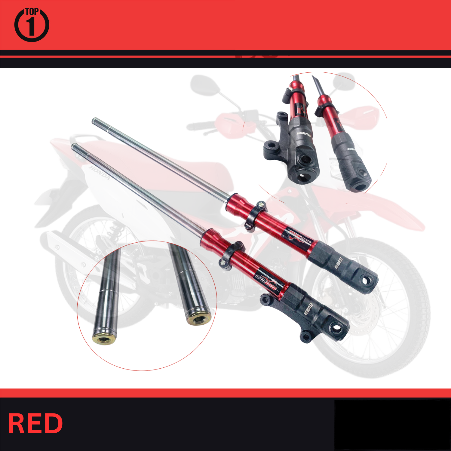 Top1 Racing 1 Pair Front Dual Shock For Honda XRM 110 XRM 125 RS 125 ...