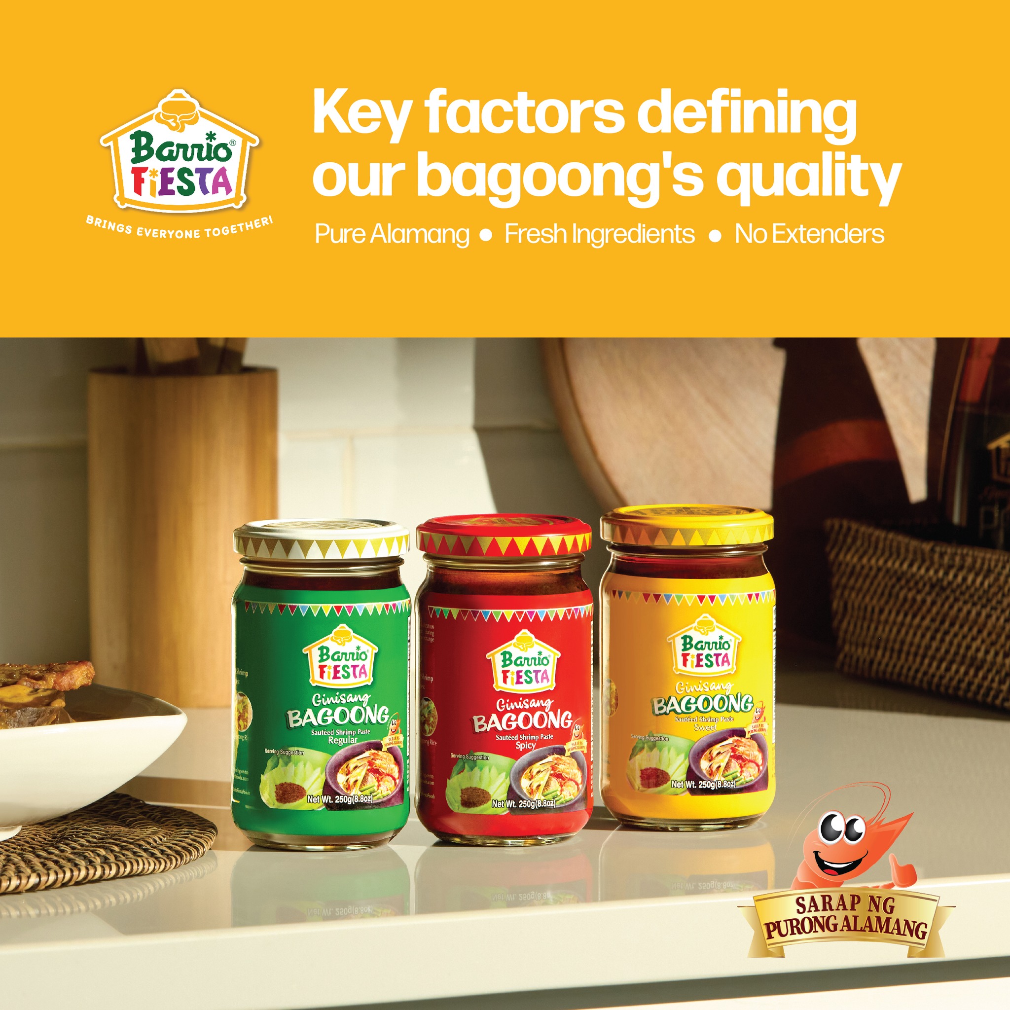 Barrio Fiesta Bagoong 3瓶セット Barrio Fiesta Bagoong 250g X 3 Assorted Pack Regular + Spicy