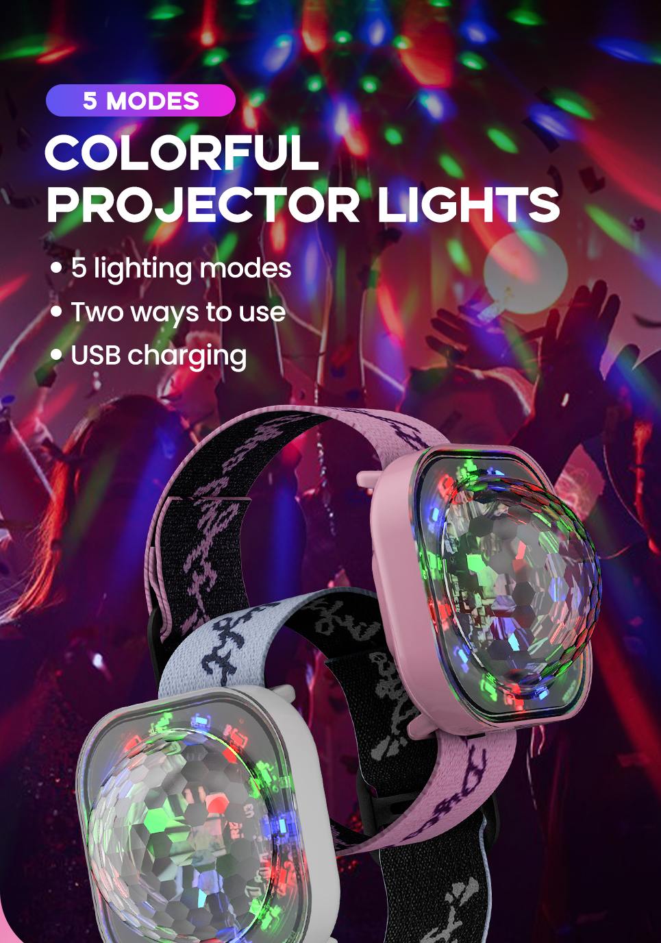 RONG RIVER 5Modes Disco Light 3W Brithday Gift Projector Light Galaxy ...
