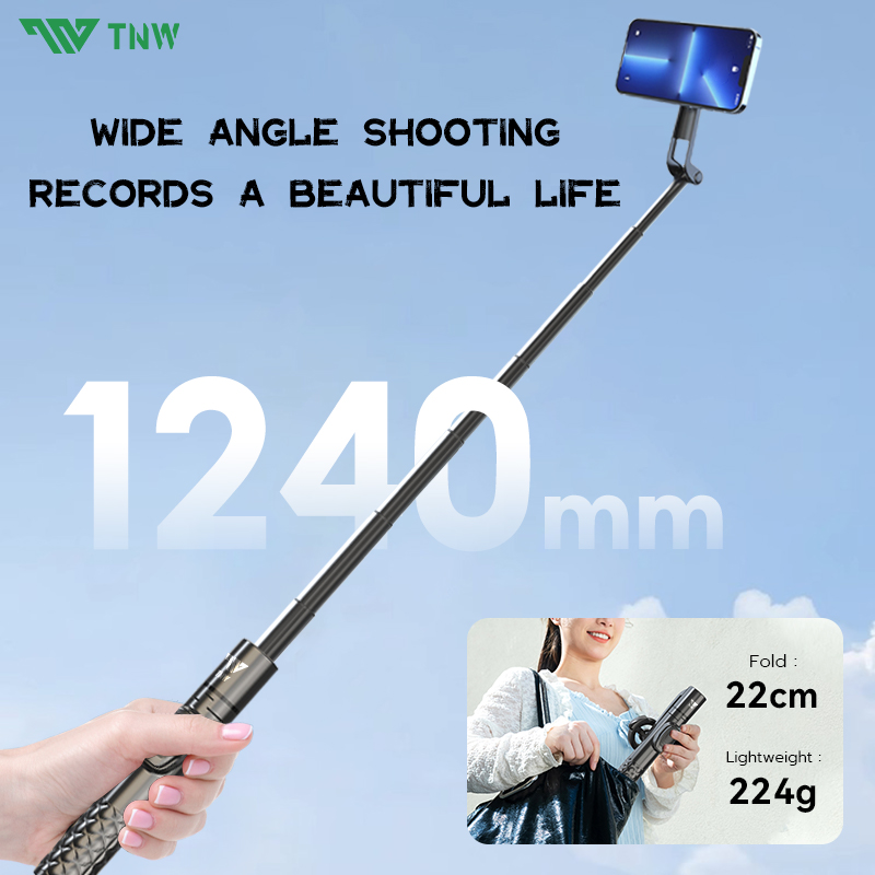 TNW T14 Magnetic Selfie Stick Magsafe Tripod Handheld Fold Stabilizer ...