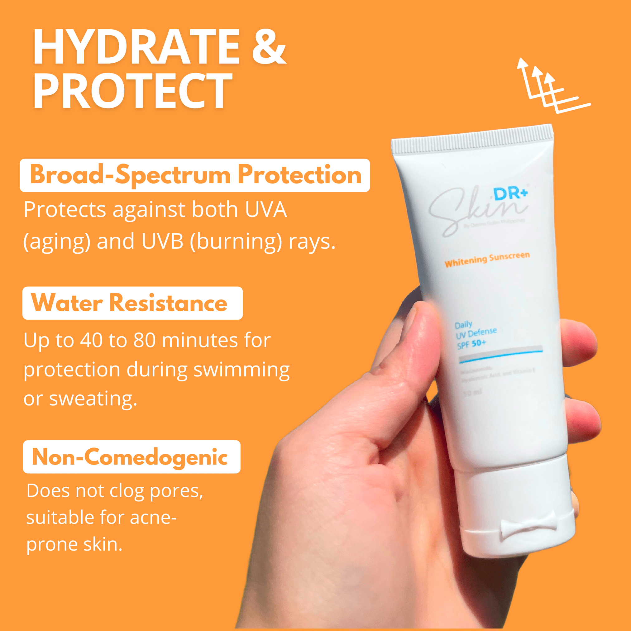 Daily UV Defense Whitening Sunscreen with Niacinamide, HA, Vitamin E ...
