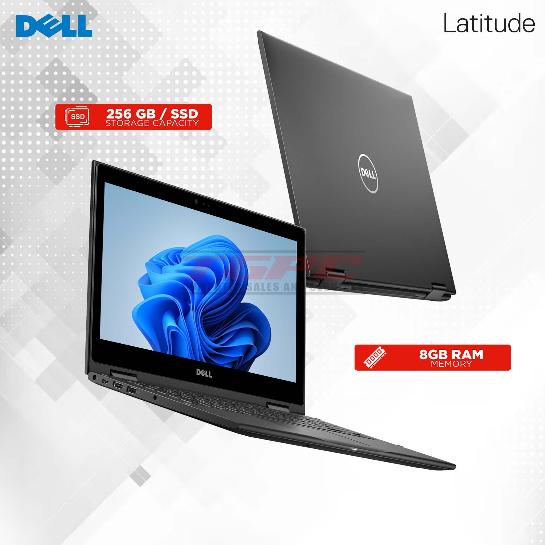 PC Portable Dell Latitude 3390 2-en-1 - Intel I5 8ème Gén, 4Go RAM, 128Go SSD, écran Tactile