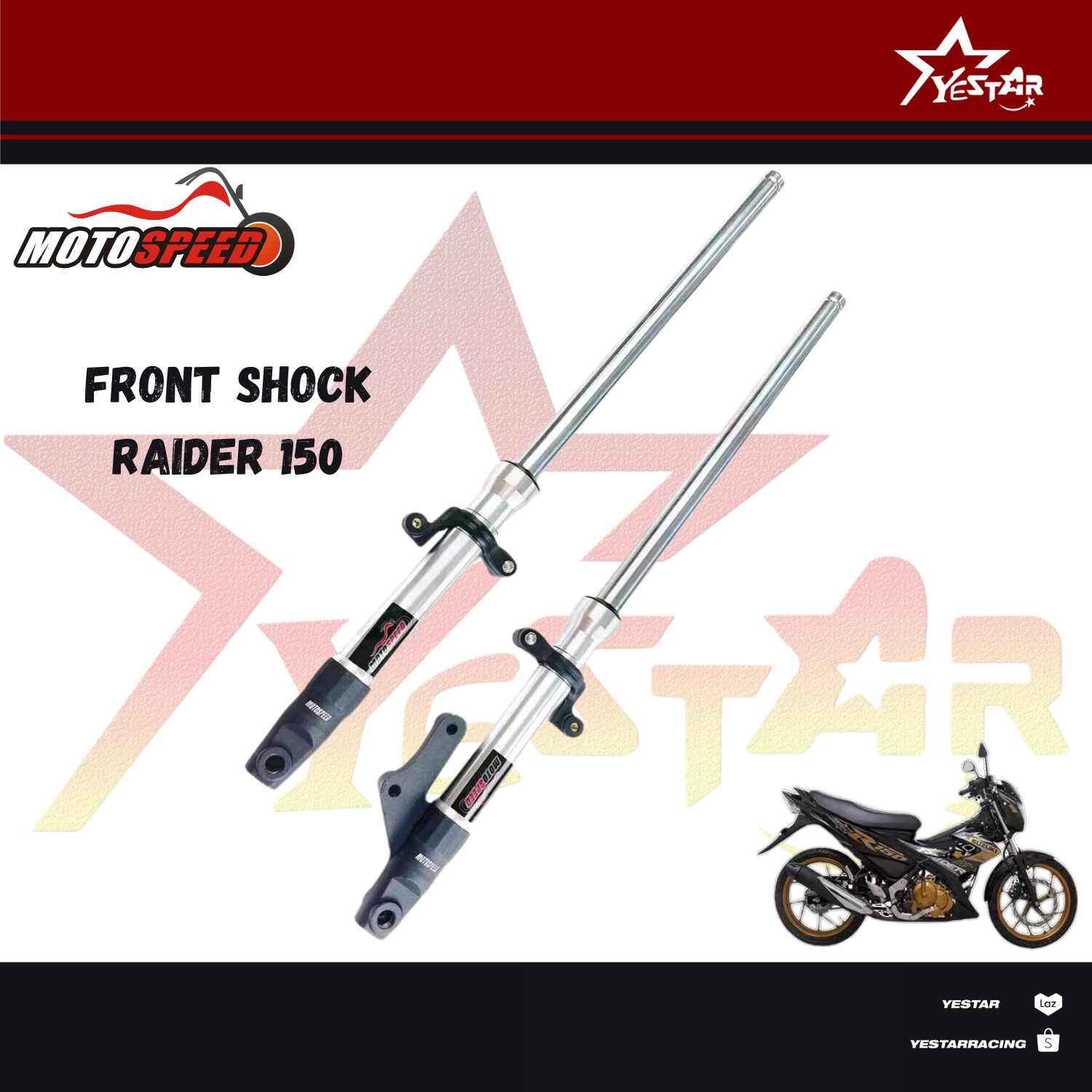 YESTAR PH 1 Pair Telescopic Front Shock Assy Absorber For Suzuki Raider ...