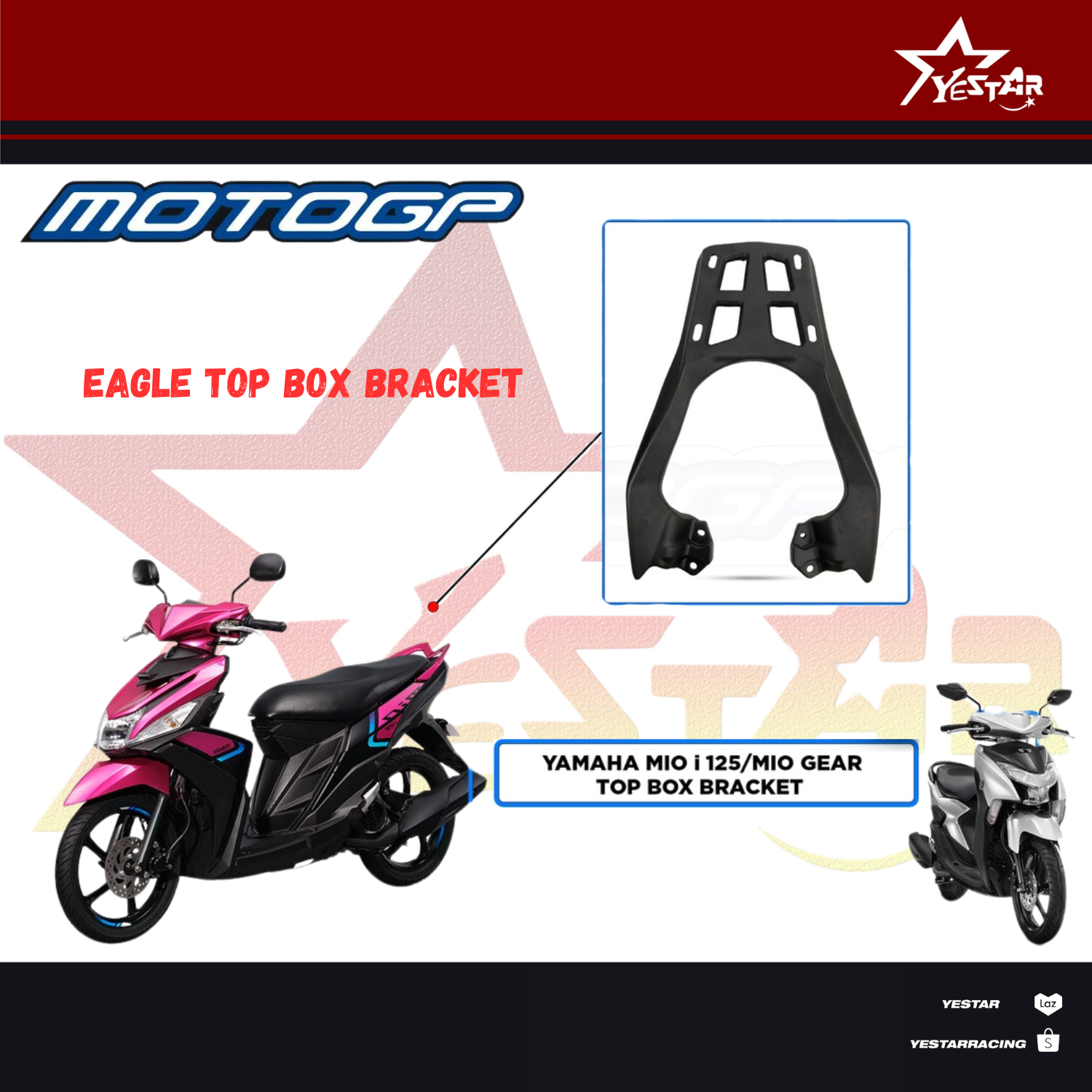 Yestar 1 pc Yamaha Mio i125 and Mio Gear Eagle Top Box Bracket Heady ...