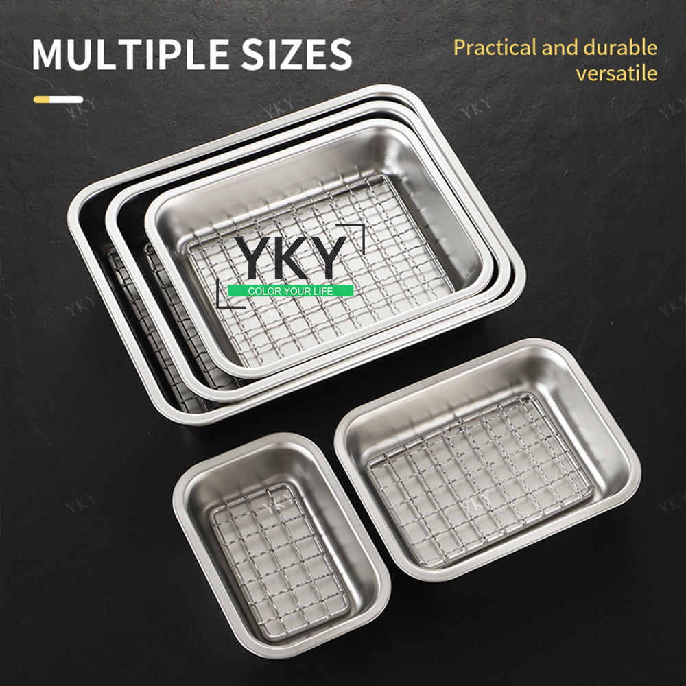 Deep Baking Tray Cooling Rack Set 304 Stainless Grill Rack Non-stick ...