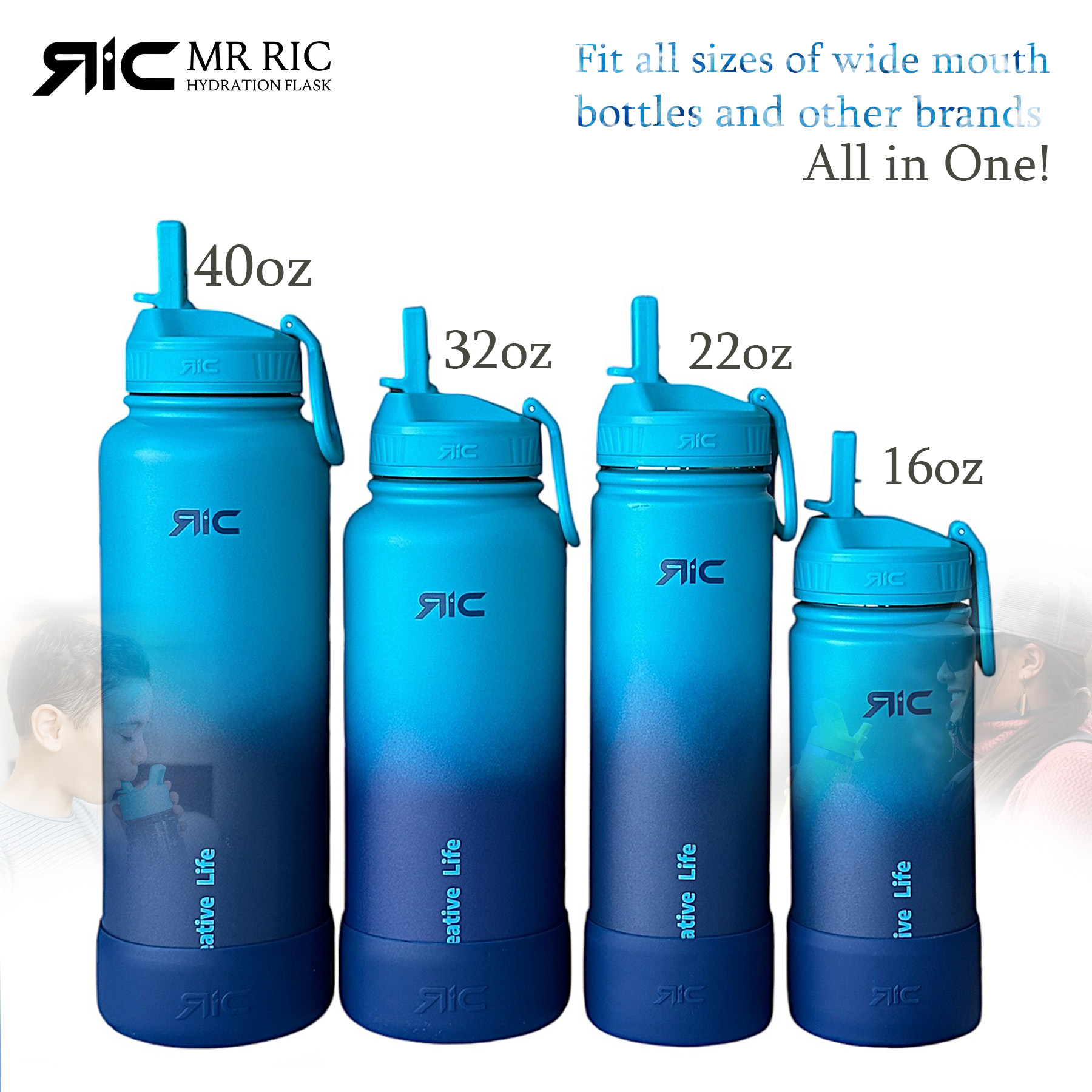 FEIFEI'S BOW Spider Water Bottle Reusable Kids 520ml PP With Two Lids