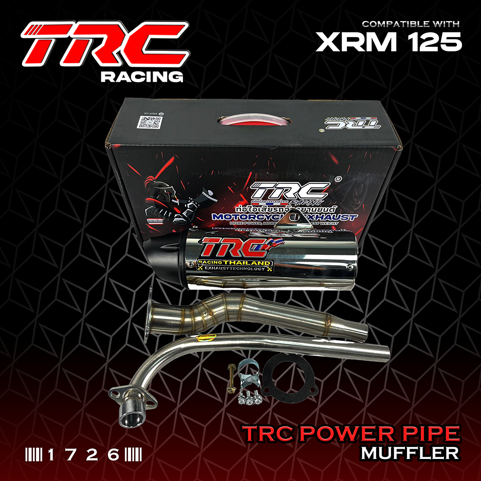 TRC Racing Honda XRM 125 Power Pipe Muffler Exhaust with Removable ...