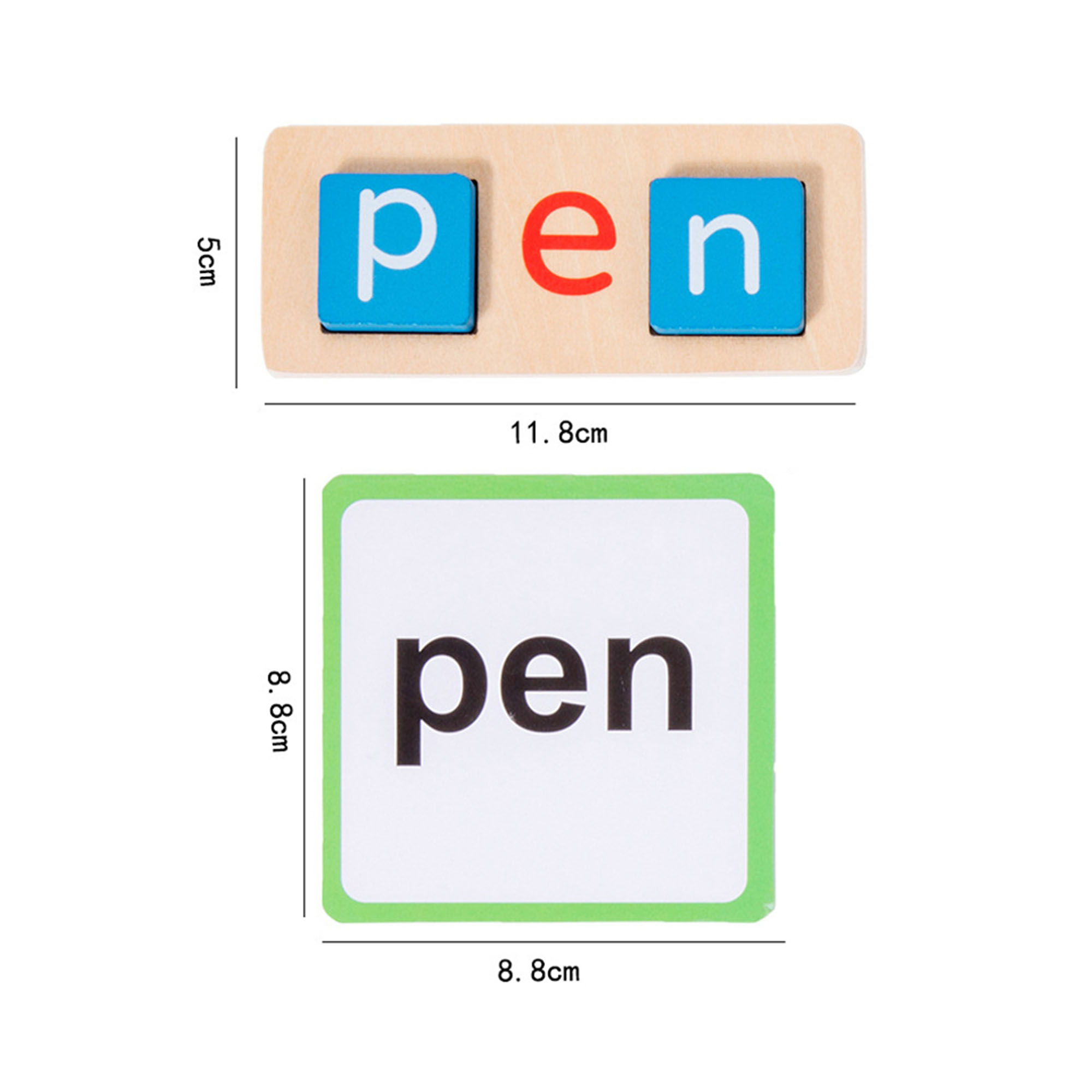 Wooden Short Vowel Reading Letters Sorting Spelling Games Sight Words ...