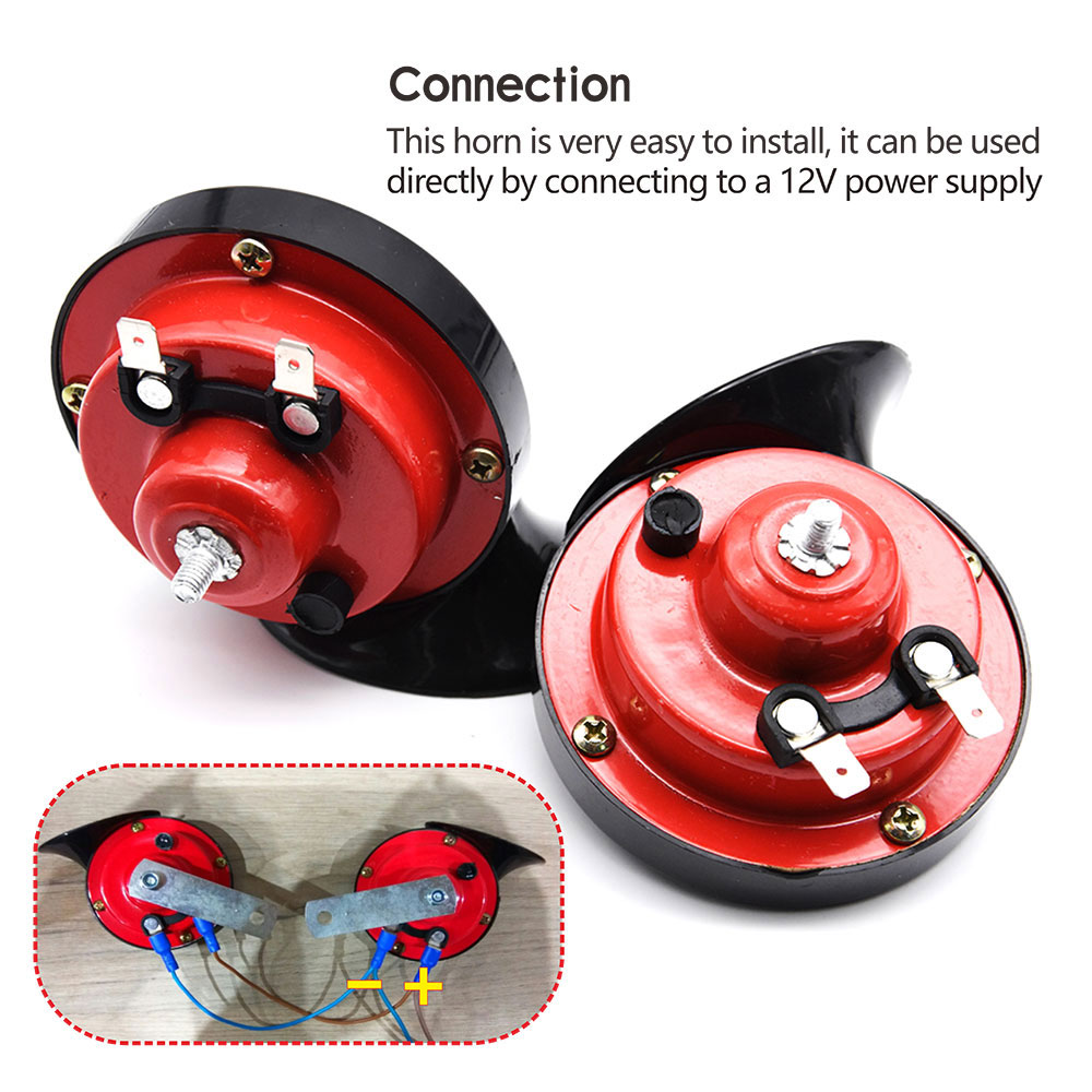 12V Dual Tone Car Snail Horn Universal Super Loud Waterproof Air Busina ...