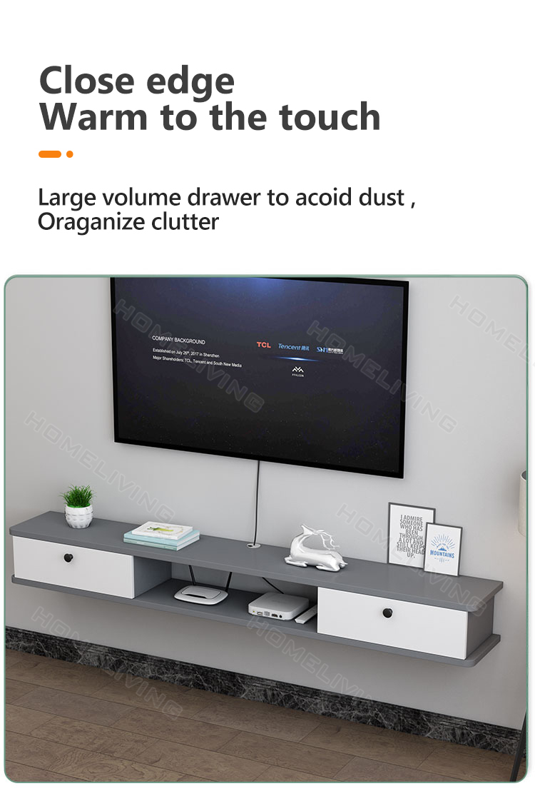 100/120/140CM Floating TV rack Suspended TV Cabinet Wall-mounted TV ...