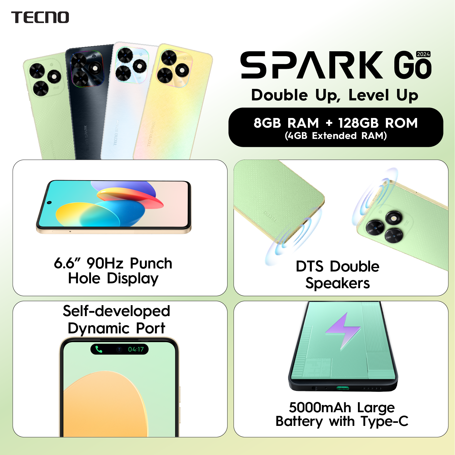 NEW] Tecno Spark Go 2024 (4GB + 128GB)