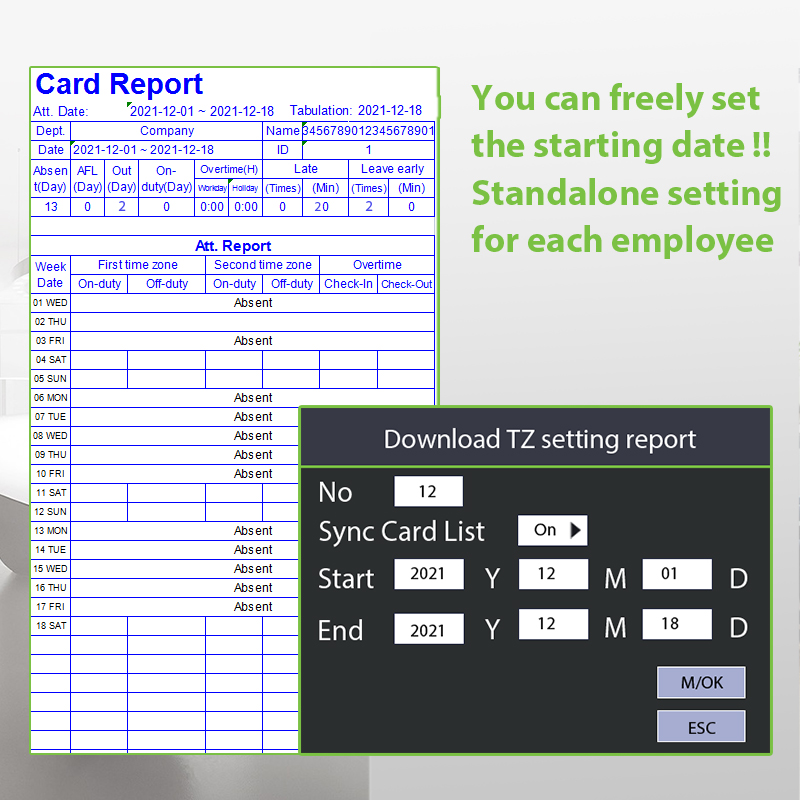 ZKTeco LX15 Absence Machine Fingerprint Attendanc Clock Time Attendance ...