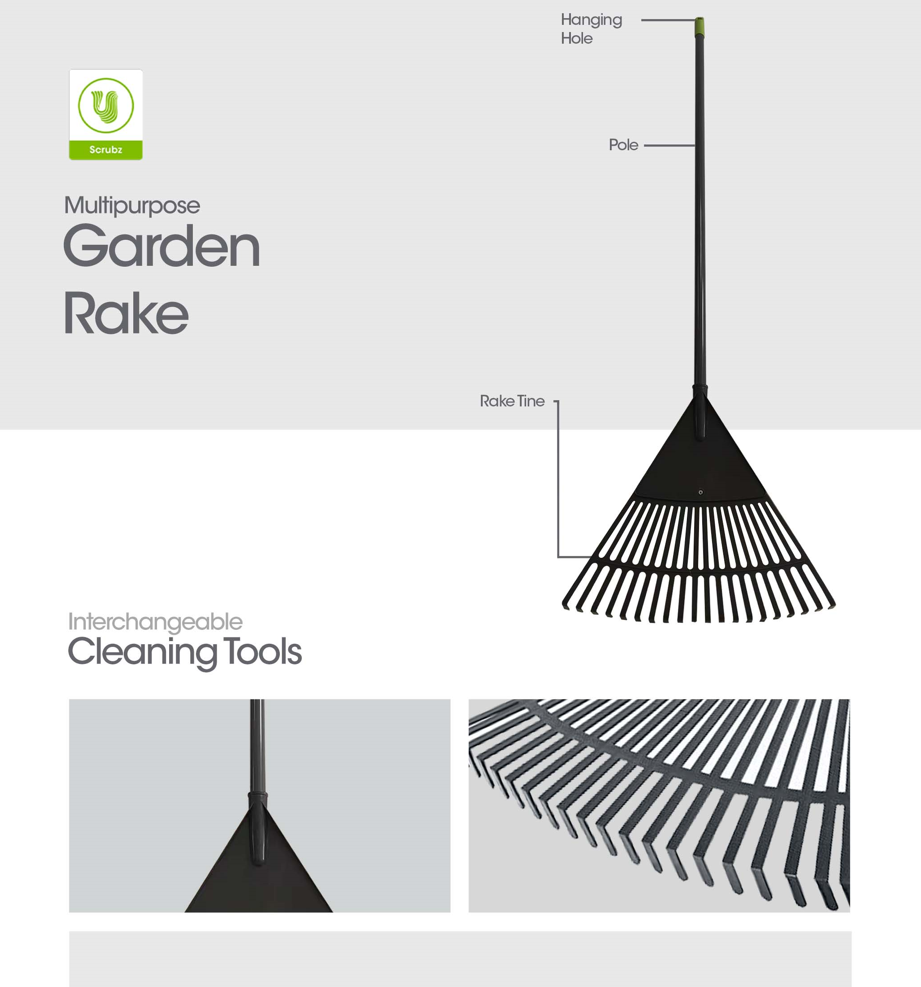 SCRUBZ Premium Claw Garden Rake, Grass Rake, Soil Rake, Leaf Rake ...