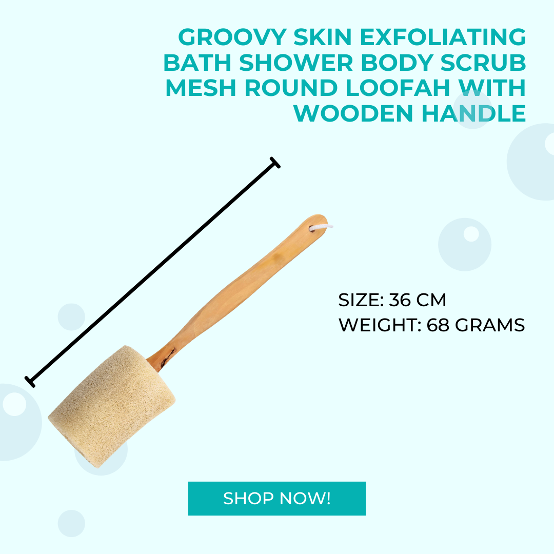 Groovy Skin Exfoliating Body Scrub | Mesh Bath Shower Round Loofah with ...