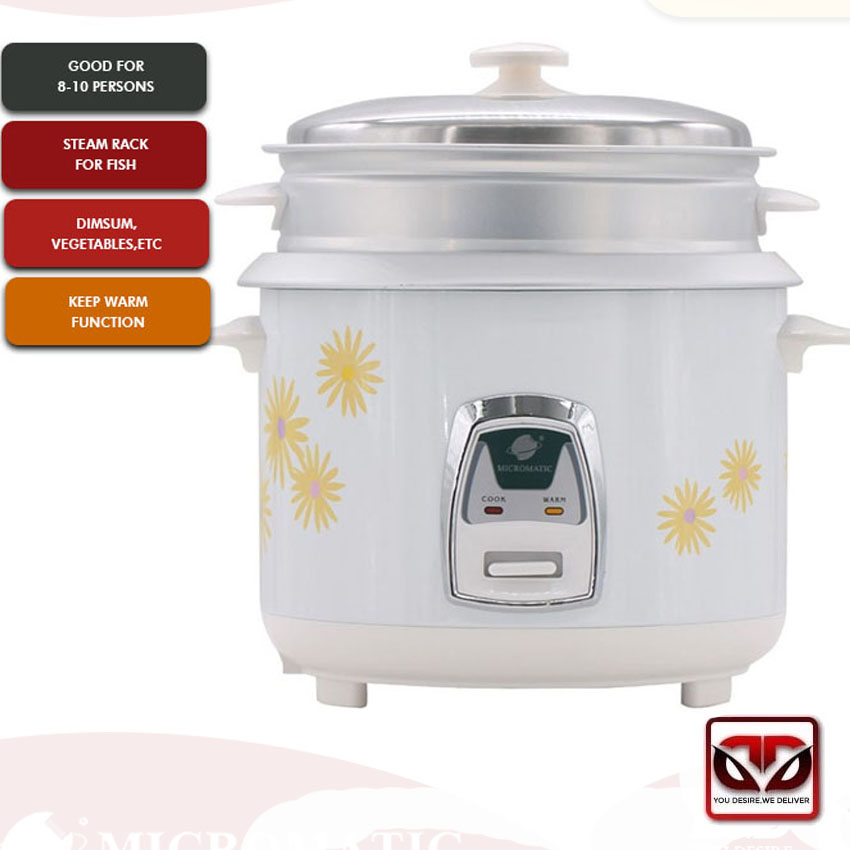 Micromatic MRC-7018 1.8Liters Capcity Rice cooker with Steamer | Shopee ...