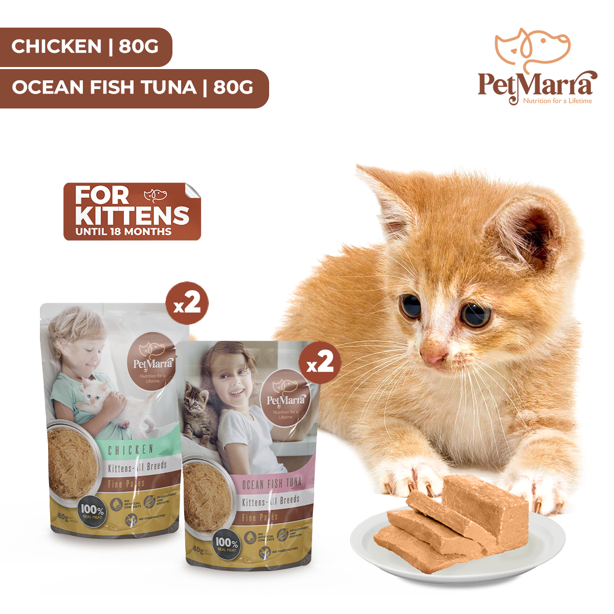PetMarra Fine Pates Kitten Wet Food Pouch Until 12 months Ocean