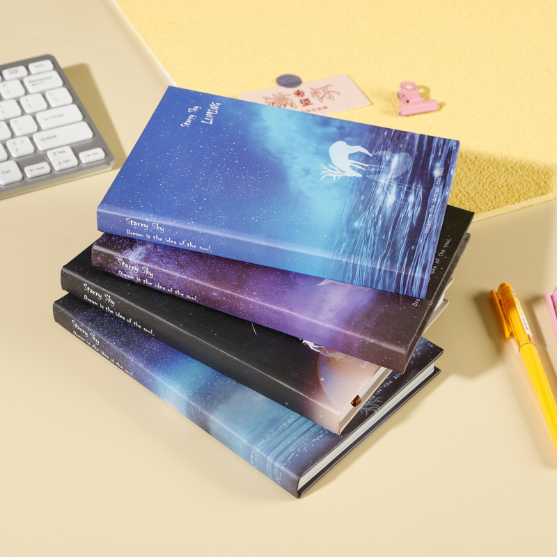 Night Luminous Notepad A5 Notebook Elk Starry Sky Color Page Diary Book ...