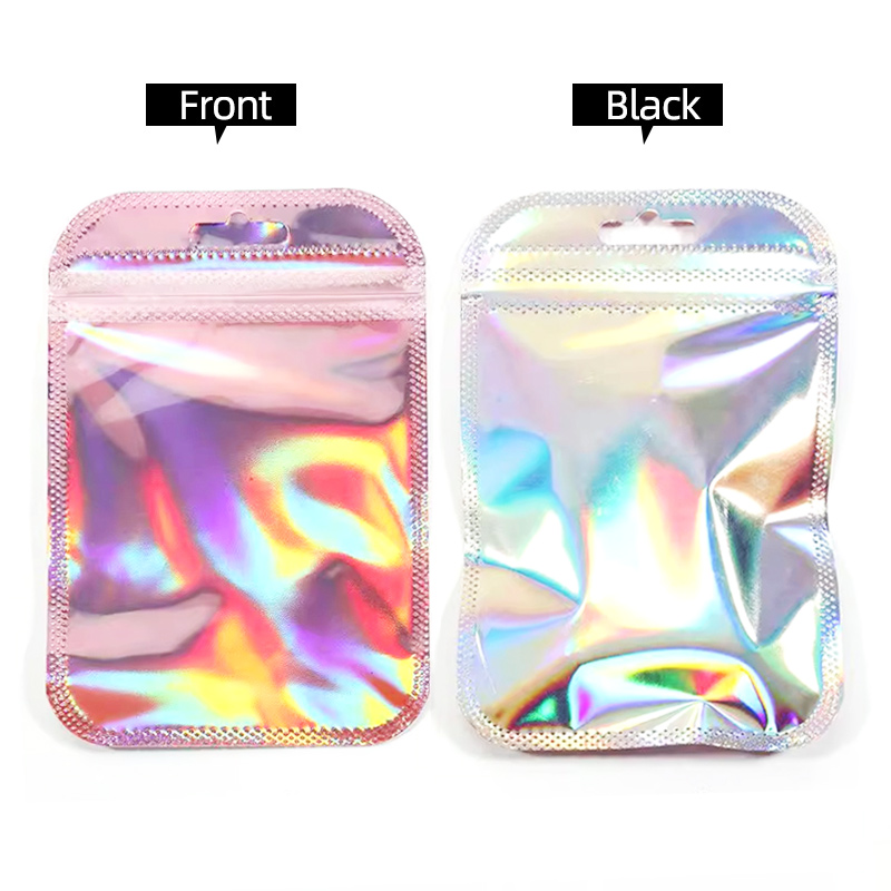 100pcs Laser Holographic Bag Gift Packaging Cosmetics Storage Pouch ...