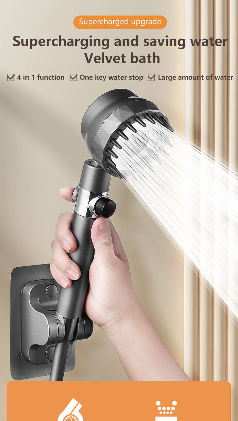 MANUYAMA Shower Head With Hose Set High Pressure Bathroom Shower 3 ...