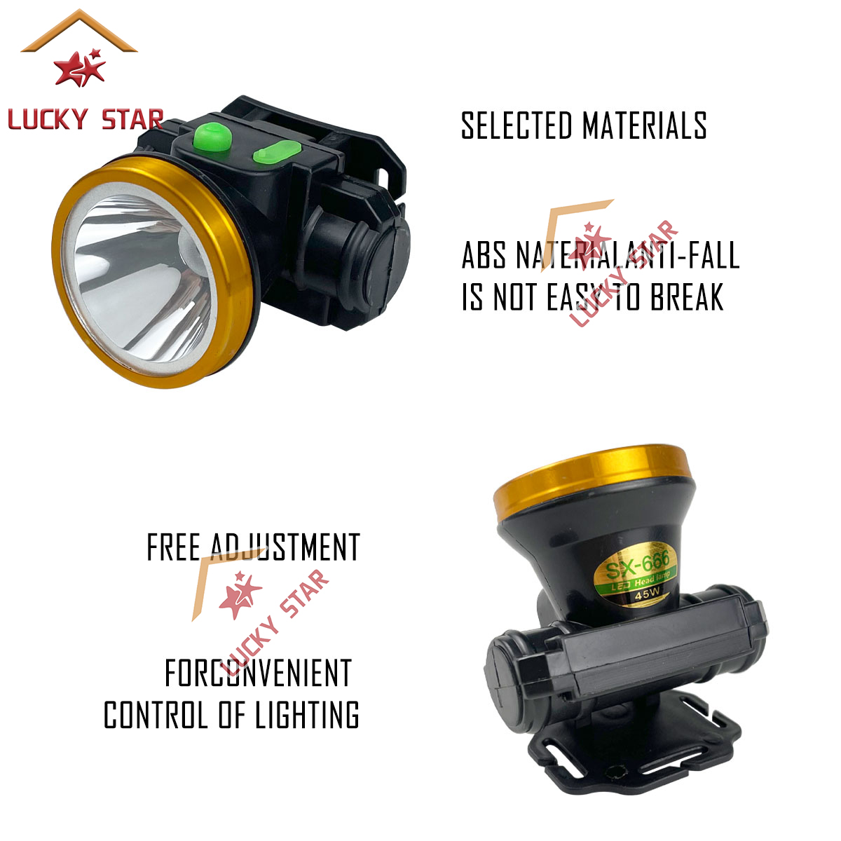 Outdoor Rechargeable Strong Led Headlight Waterproof Spot Light Head ...