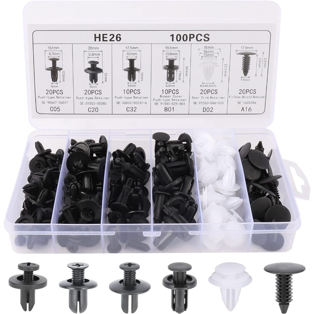 100 Pcs Bumper Clips Car Clips Universal Nylon Car Rivets Fasteners ...