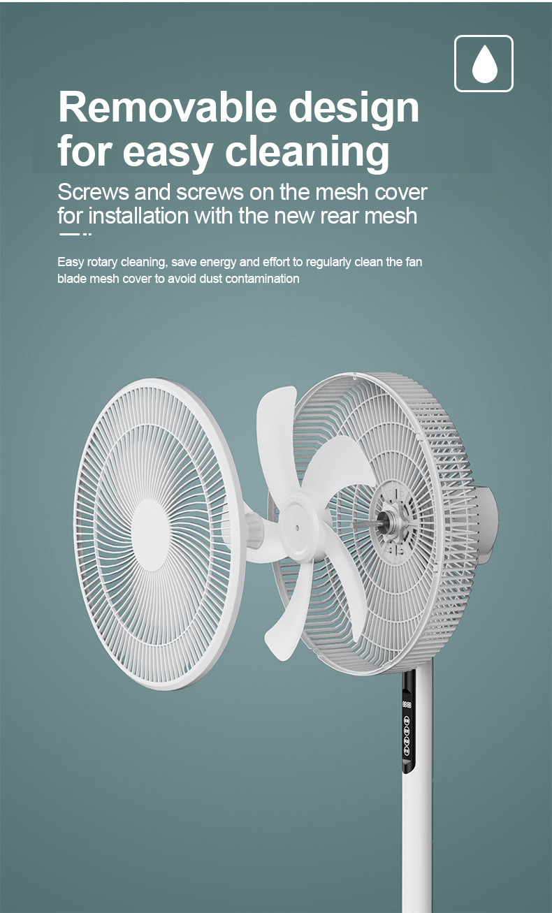 IKER Electric Fan 16-inch 8-speed Large Wind Fan Household Floor Fan ...