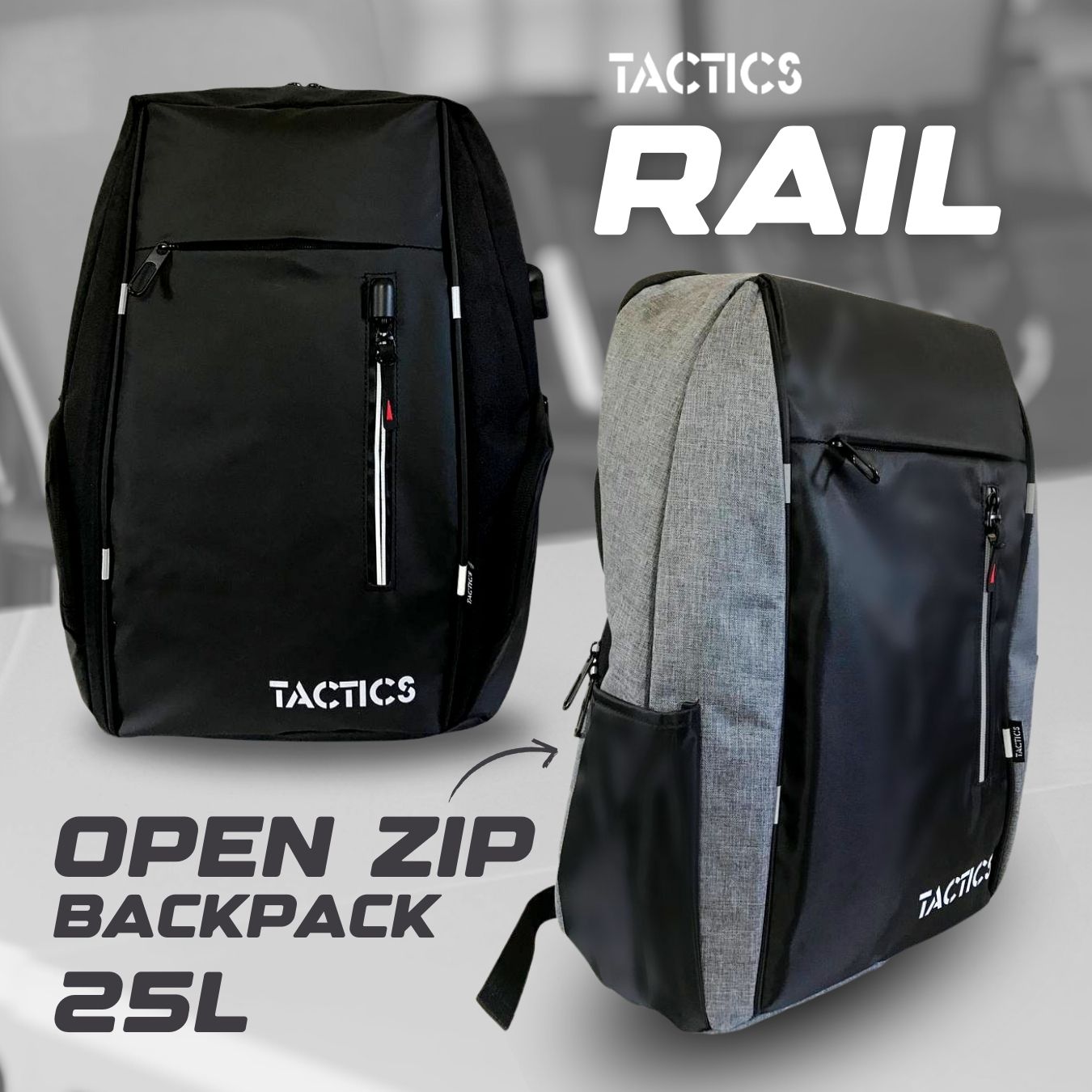 Tactics Rail 25L Openzip Backpack for Men Womens Backpack (E324 ...