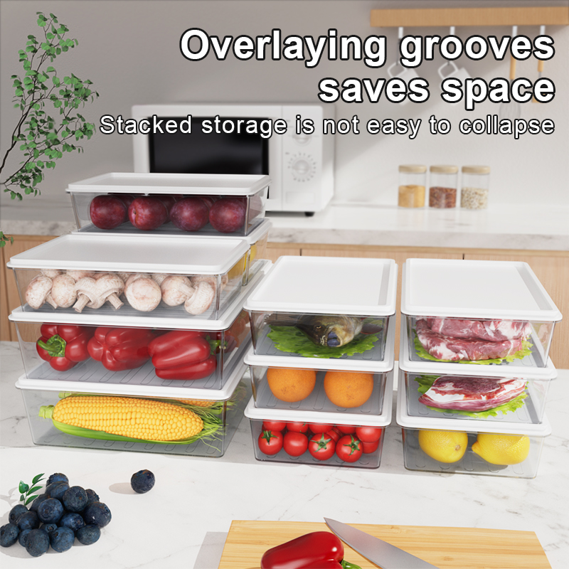 Kitchen Refrigerator freezer storage for Meat Seafood Fruits Egg Fridge ...