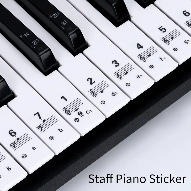 RIXTON 88/61/54 Key Piano Beginner Keyboard Sticker Musical Notation ...