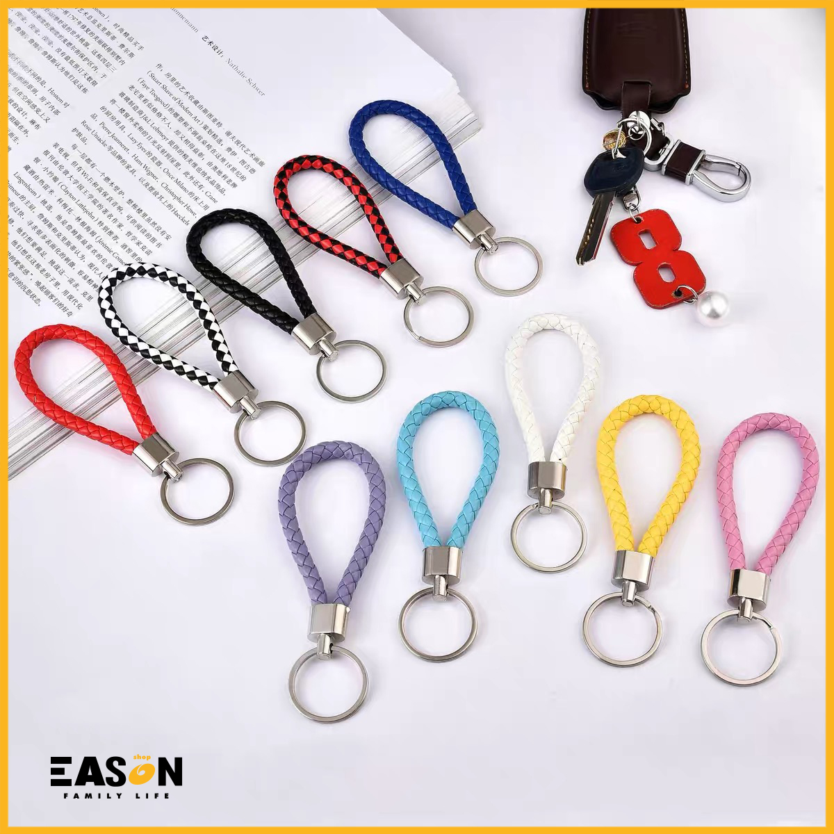 EasonShop COD Braided Woven Rope keychain DIY bag Pendant Key Chain ...