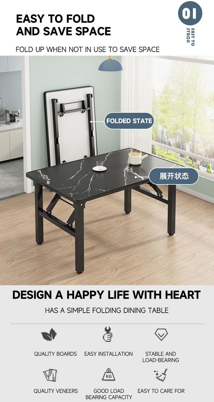 Evora Foldable Table Desk Multipurpose Dining/Computer Study Table ...