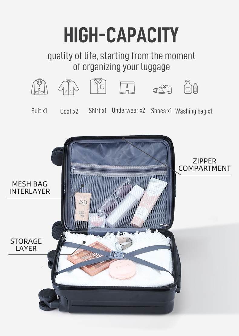 Freebird 14 inch luggage travel portable suitcase with pulley for ...