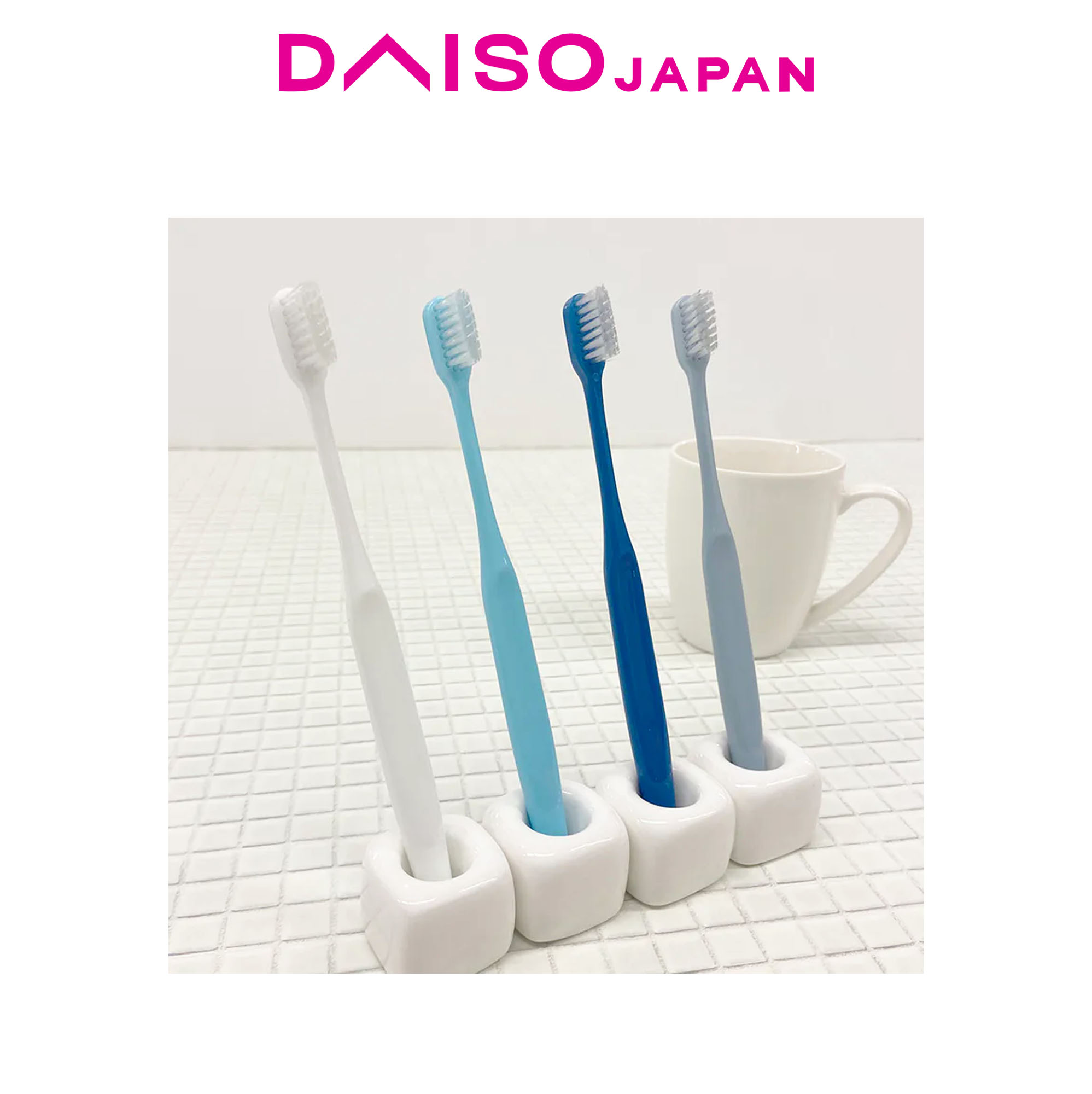 Daiso Regular Flat Head Toothbrush Set (4 pieces) | Shopee Philippines